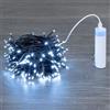 Luci da Esterno Catena a batteria con PowerBank 10 M, 200 miniLED, Bianco Freddo, Non prolungabile