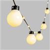 Luci da Esterno Catena di luci con cavo illuminato, Pannello solare, 8 m, 20 lampadine, 58 SMDLED bianco caldo