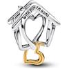 PANDORA Moments Casa & Cuore - Charm in argento sterling con lega metallica placcata in oro 14K, compatibile con Moments, 764145C00