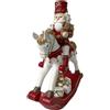Preziosa Home Cavallo a Dondolo Decorativo Natale 18 x 7 x 25 Cm Poliresina Scatola