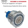 Pulsante acqua fredda 24V Ø25mm LED blu