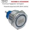 Pulsante acqua Liscia 24V Ø25mm LED blu