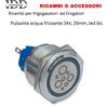 Pulsante acqua Frizzante 24V Ø25mm LED blu