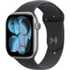 Apple Watch Series 11 GPS + Cellular 42mm Space Grey Aluminium Case with Black Sport Band - M/L