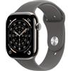 Apple Watch Series 11 GPS + Cellular 46mm Natural Titanium Case with Stone Grey Sport Band - S/M