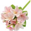 Boerni 3 pezzi di fiori artificiali di Plumeria, bouquet di fiori finti in lattice dall'aspetto realistico con tocco reale, hawaiani Lei Frangipani con steli, foglie e boccioli di fiori per fai da te