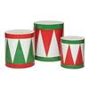 TIMSTOR Set 3 Tamburi Decorativi Circo Natale