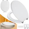 BAKAJI Copriwater Universale Copri WC Legno MDF Coprivaso Sedile Bianco Water pesante