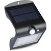 V-TAC Lampada da Muro LED 1.5W, con Pannello Solare e Sensore, Nera