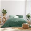 Ruggeri Set Copripiumino Matrimoniale Microfibra Federe Sacco Verde Bicolor
