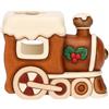 THUN - Porta tea-light locomotiva in ceramica-13,5X7,9X10