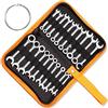 LEONTOOL 20 mini chiavi metriche e SAE piatte e poligonali, 4-11 mm e 5/32 a 7/16 con portachiavi e borsa con cerniera
