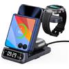 SwanScout Caricatore Wireless per Galaxy Watch 8/8 Classic/Ultra/7/6/5/4, Stazione di Ricarica 3 in 1 per Samsung Galaxy Z Flip 7/7 FE/6/5/4/3, Galaxy Buds 3 Pro/3, SwanScout 708F (Senza Adattatore)