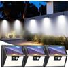 LOTMOS 3 Pezzi Luci Solari da Giardino, 176 LED Faretti Solari a Led da Esterno con Sensore di Movimento, IP65 Impermeabile 3 Modalità Faretto Lampada Luce Solare per Garage Parete, Bianco Freddo