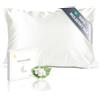 townssilk Federa seta cuscino,100% naturale seta di gelso 19momme,doppia faccia,benefica per capelli e pelle,ipoallergenica,cerniera nascosta,1 pz,40x60cm,Naturalwhite
