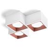 Tecnico by Sforzin NASSO lampada da Soffitto 3 Luci attacco GX53 quadrata rame in gesso e alluminio
