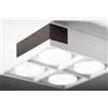 Tecnico by Sforzin VELIA lampada a soffitto 4 luci attacco GX53 bronzo 21,8cm h.5,5cm in gesso e alluminio