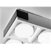 Tecnico by Sforzin VELIA lampada a soffitto 4 luci attacco GX53 Nera 21,8cm h.5,5cm in gesso e alluminio