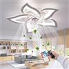 RRBEST LED Lampadario Ventilatore da Soffitto,Moderno Dimmable Ventilatori, Ventilatore da Soffitto con Luce e Telecomando,per Illuminazione Interna del Soggiorno Della Camera da Letto