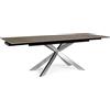 KONTE.DESIGN Tavolo ARZACHEL in ceramica marrone e gambe in acciaio inox 160x90 cm - 240x90 cm