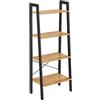 VASAGLE Scaffale a 4 livelli, libreria, per soggiorno, camera da letto, cucina, ufficio, stile industriale, struttura in acciaio, marrone miele e nero LLS044B05