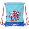 safta SPIDEY - Zaino a sacco piatto Junior, zaino ideale per bambini di diverse età, comodo e versatile, qualità e resistenza, 26 x 34 cm, colore blu