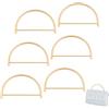PH PandaHall 6pz Manici per Borsa in Metallo Dorato Manici per Borse a Forma di D, Manici per Borsa Semicircolari Maniglie di Ricambio per La Realizzazione di Borse Tote, 7x12cm