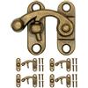 HomeTools.eu FUXXER® 4 chiusure antiche, ganci di chiusura, design in ferro color bronzo, per scatole di vino stile rustico vintage, design solido, 32 x 27 mm, set di 4