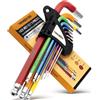 TOOLMAYS Set 9 Chiavi a Brugola con Testa a Sfera 1,5 mm-10 mm | Esagonali Metriche Codifica Colori, Brugole Kit Multicolore per Mobili, Bici, Moto, Auto e Fai-da-te