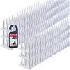 KADAX Dissuasore per uccelli in plastica, 52 x 4,5 x 3,5 cm, repellente per animali, 3 file, punte per gatto, martore, colomba, recinzione, davanzale, tetto, repellente per piccioni (6, bianco)