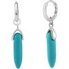 HeyMeili Orecchini a cerchio di turchese naturale in argento 925 per donne ragazze