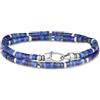 COAI Bracciale di Perline di Lapislazzuli da Uomo in Pietre Naturali, Bracciale Doppio Strato da Uomo con Perline Heishi di Pietre Naturali L