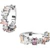 Purelei Fancy - Orecchini a cerchio da donna, placcati in oro 18 carati o argento con zirconi pastello (bianco, giallo, rosa, viola), impermeabili, ipoallergenici, Ø 17 mm
