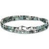 COAI Bracciale di Perline di Turchese Africano da Uomo in Pietre Naturali, Bracciale Doppio Strato da Uomo con Perline Heishi di Pietre Naturali L