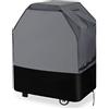 Waykea Copertura per griglia resistente, Oxford 600D, impermeabile, resistente ai raggi UV e allo sbiadimento, barbecue a carbone Weber, Char-Broil, Dyna, Glo, Nexgrill, 81 x 63 x 109 cm, grigio/nero