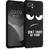 kwmobile Cover Compatibile con Xiaomi Redmi Note 10 / Note 10S - Custodia in Silicone TPU - Cover Protettiva Soft Case - Don't touch my phone bianco/nero