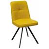 Sedia Venezia Moderna in Tessuto Senape Gambe Metallo