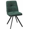 Sedia Venezia Moderna in Tessuto Verde Gambe Metallo