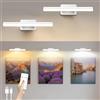 AMFUN 2 Pezzi Luce Per Quadri Senza Filo, Lampada Da Parete Ricaricabile con Telecomando, Luci LED Applique Con 3 Temperature Di Colore, per Esposizione Pittura Vetrina, Bianco