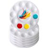 FLZONHUT Tavolozza per Pittura,10 Pezzi Tavolozze Rotonda in Plastica con 10 Scomparti per Acquerelli,Tavolozza in Plastica Riutilizzabile per Pittura Acrilica,Olio,Acquerelli,Fai da Te