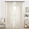MIULEE Lino Tende Finestre Tenda a Pannello Traslucido Tende Moderne a Vela Trasparente per Porte Balcone Adatte per Soggiorno Camera da Letto 2 Pezzo Set Lino Naturale Bianco 140x300 cm