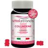 VITALSTRANDS | Collagene e Acido Ialuronico, Vitamina C e Coenzima Q10 Integratore ad alto dosaggio | 2500 mg di Peptidi di Collagene idrolizzato Verisol | 60 Orsetti Gommosi al Gusto Lampone