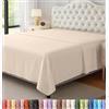 Utopia Bedding - Confezione da 1 lenzuolo piano, in morbida microfibra spazzolata, non si restringe e non sbiadisce, facile da pulire (beige, queen size)