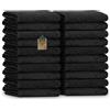 NatureMark Asciugamani Ospite - Confezione da 20 (30x50 cm), 100% Cotone, Certificati OEKO-TEX, Morbidi, Assorbenti e Facili da Lavare - Per Bagno, Ospiti & Spa - Nero