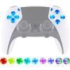 eXtremeRate Multicolore Tasti Luminosi per ps5 Edge Controller, 7 Colori 9 Effeti, D-pad Pulsanti Frontali Accessori D&F LED Kit per ps5 Edge Joystick(Senza Controller)-Trasparente