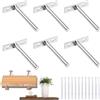 Tkxjry 6 Pezzi Staffa a T Nascosta, 12.8cm Staffa Mensola Galleggiante, Supporto per Mensola Galleggiante, Reggimensola Nascosto, Scaffale Nascosto Supporto, per Mensole con Viti per Mensola in Legno