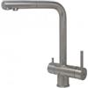 Elleci MIKTOPIN Miscelatore Filtrante tre vie monocomando Cucina con canna girevole e doccetta estraibileTourmaline Plus PURE finitura Acciaio Inox AISI304