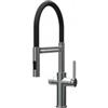 Elleci MIKVNTCR Miscelatore Cucina Ventum Pure Filtrante Tre vie doppio comando con canna alta in silicone - doccetta orientabile doppio getto e braccio girevole per erogazione acqua filtrata finitura Cromo
