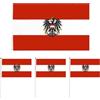 SLEEKEE Bandiera austriaca con stemma di stato e 3 bandiere oscillanti a mano, 90 cm x 150 cm e 14 cm x 21 cm, bandiera in poliestere per casa, ufficio ed eventi sportivi