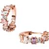 Purelei Fancy - Orecchini a cerchio da donna, placcati in oro 18 carati o argento con zirconi pastello (bianco, giallo, rosa, viola), impermeabili, ipoallergenici, Ø 17 mm